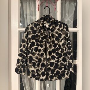 Christopher & Banks Black and Cream Printed Utility Jacket